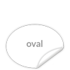 Aufkleber mit Weißdruck 4/0 farbig bedruckt oval (oval konturgeschnitten)
