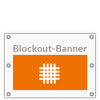 Hochwertiges Textilbanner Blockout, 4/0-farbig bedruckt, Ösen im Abstand von 50 cm links und rechts