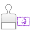 Rechteckiger Automatikstempel mit violettem Kissen