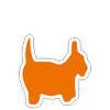 Wiederablösbare Klebefolie in Hund-Form konturgeschnitten <br>einseitig 4/0-farbig bedruckt